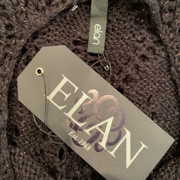 Elan Hi Lo Metallic Sweater With Open Knit Back NEW! - Picture 5 of 7